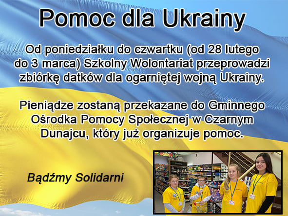 Plakat akcji pomoc dla Ukrainy